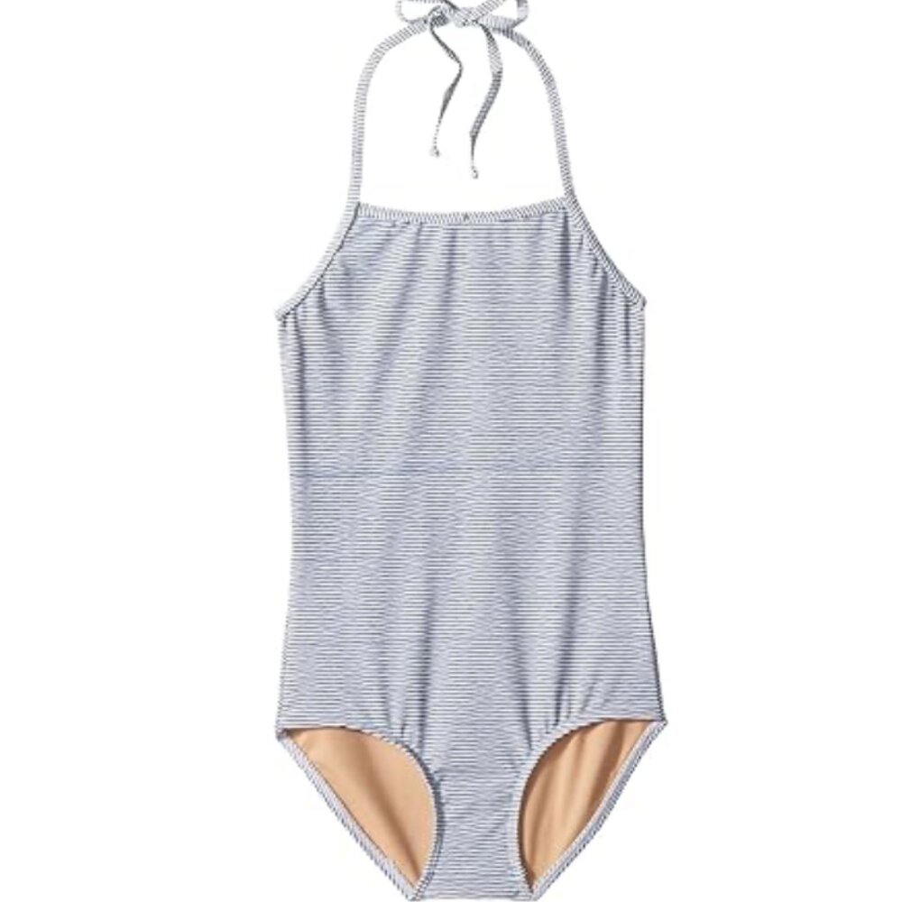 Toobydoo Baby Girl's Sweet Nautical Stripe One-Piece Swimsuit Blue Size 7/8 7711